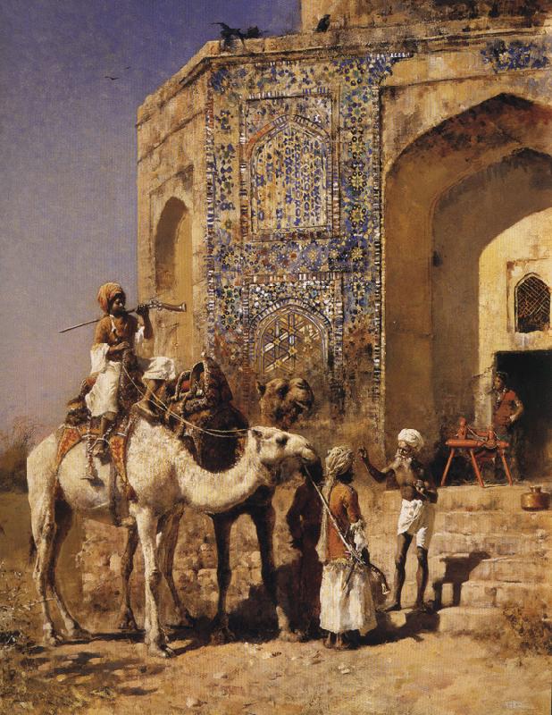 Edwin Lord Weeks The Old Blue-Tiled Mosque, Outside of Delhi, India France oil painting art